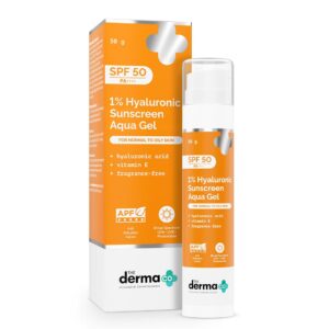 The Derma Co 1% Hyaluronic Sunscreen Aqua Gel SPF 50