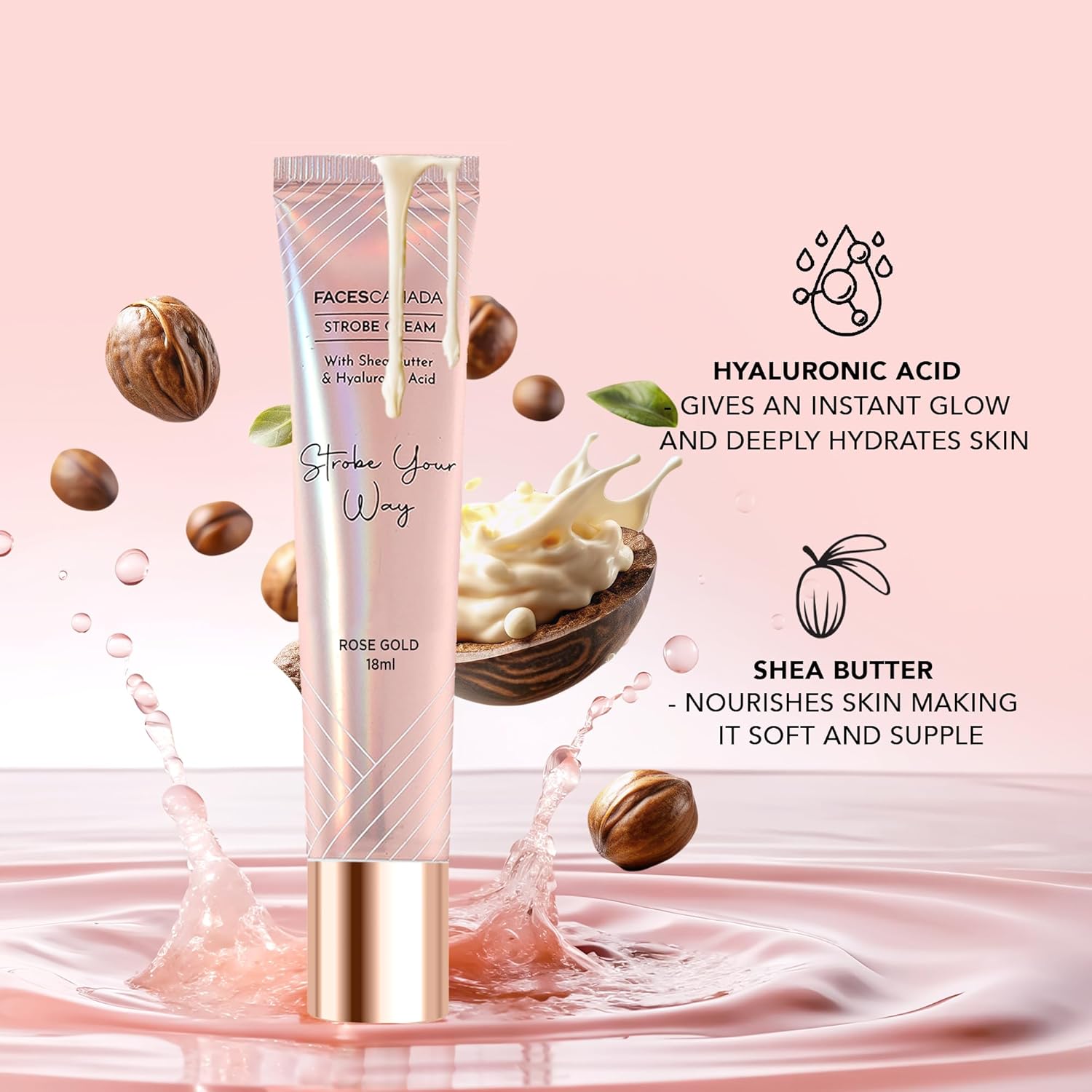 FACES CANADA Strobe Cream Mini Rose Gold - Image 2