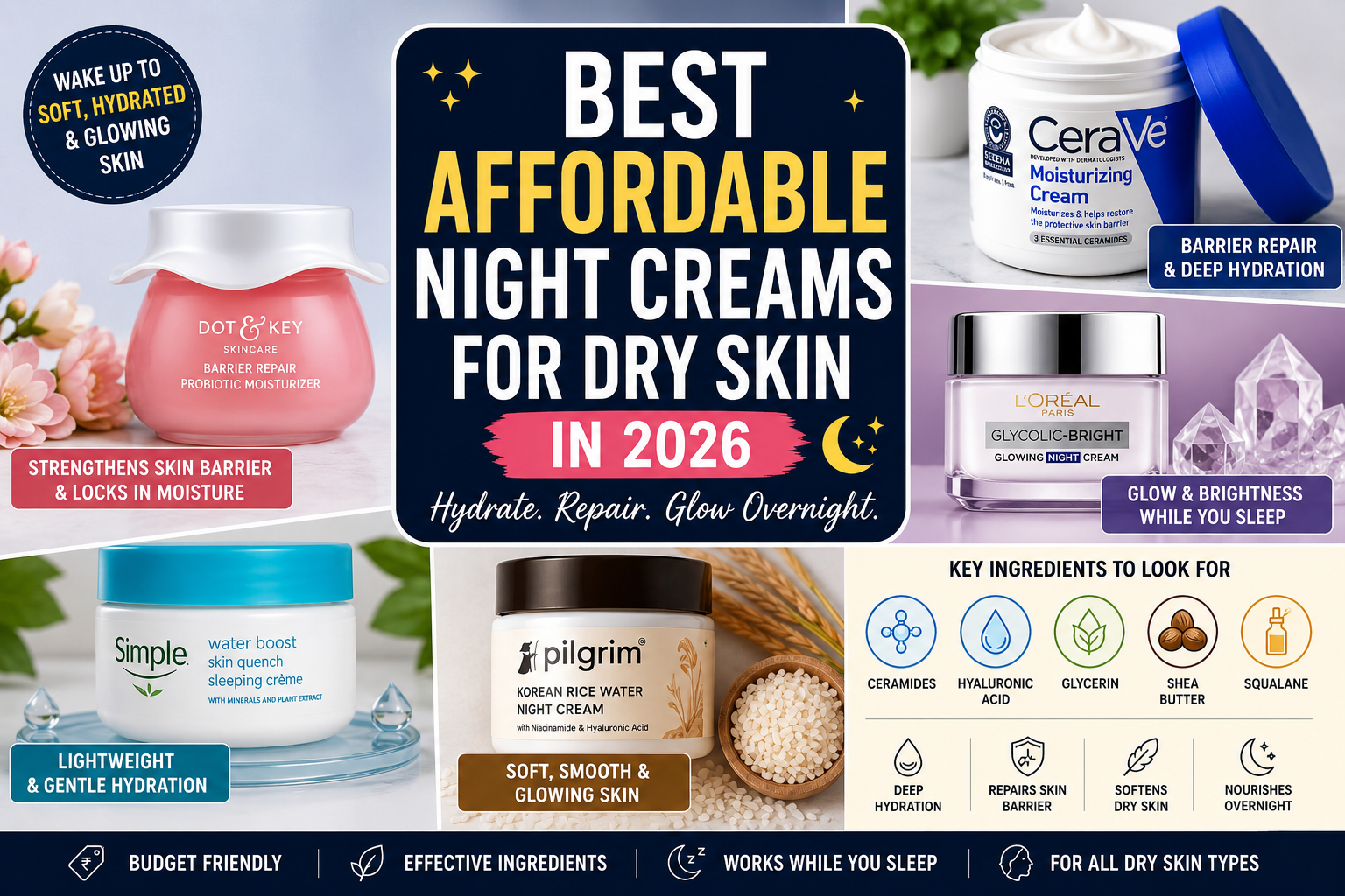 Best Affordable Night Creams for Dry Skin in 2026