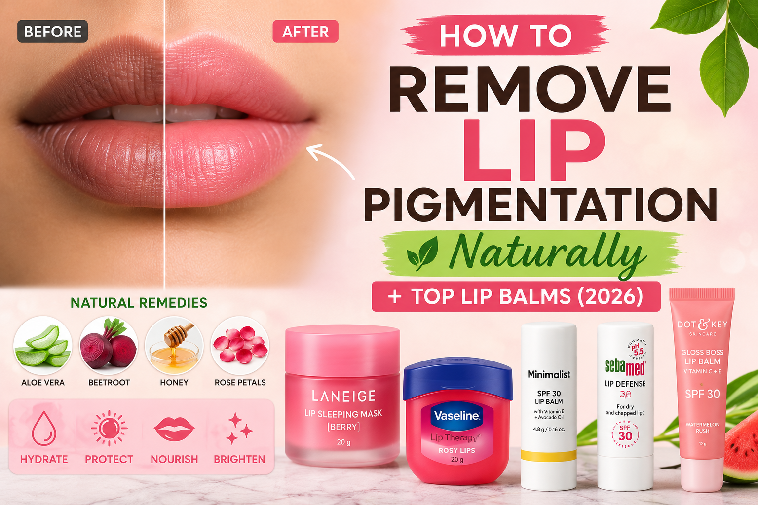How to Remove Lip Pigmentation Naturally + Top Lip Balms (2026)