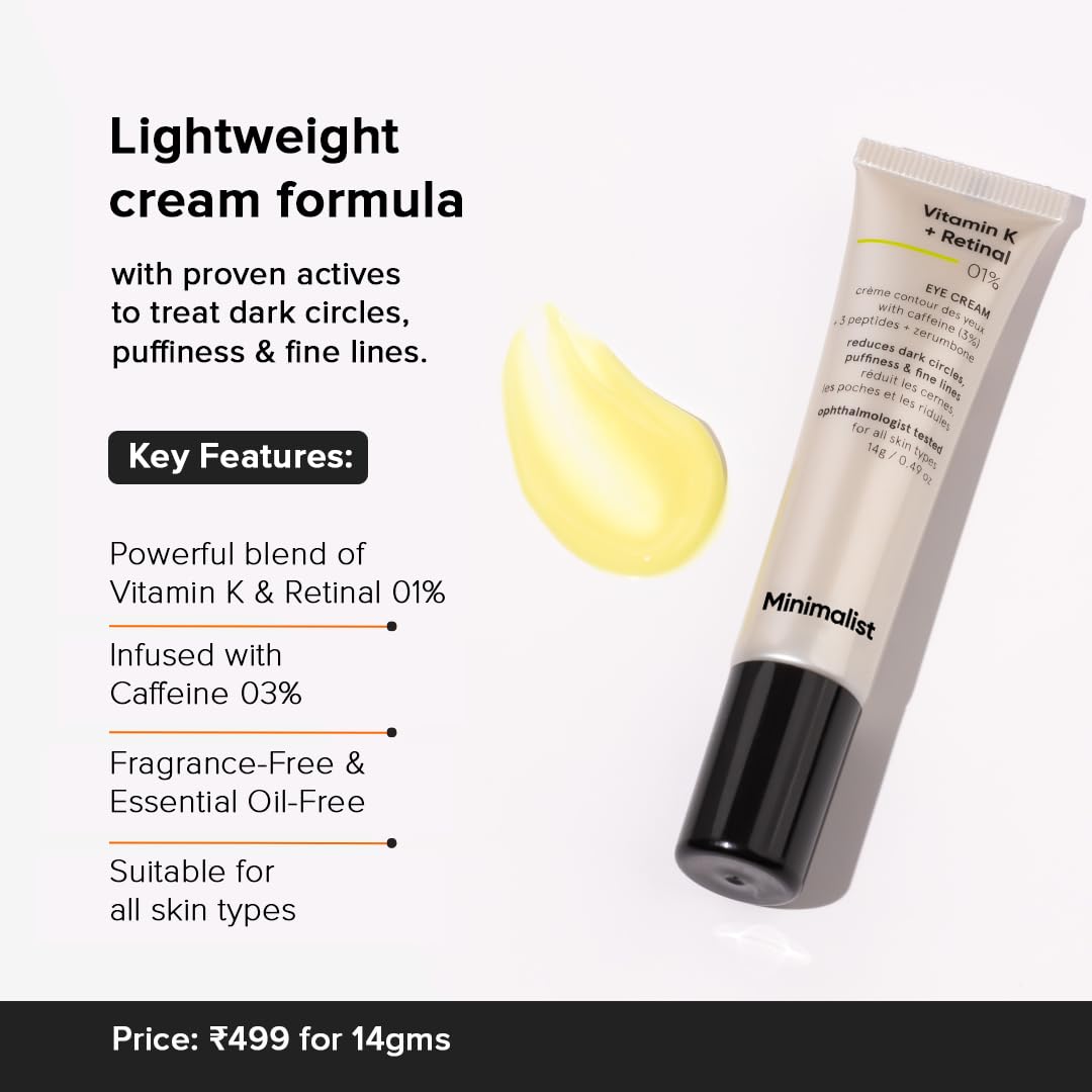 Minimalist Vitamin K + Retinal 01% Under Eye Cream - Image 2