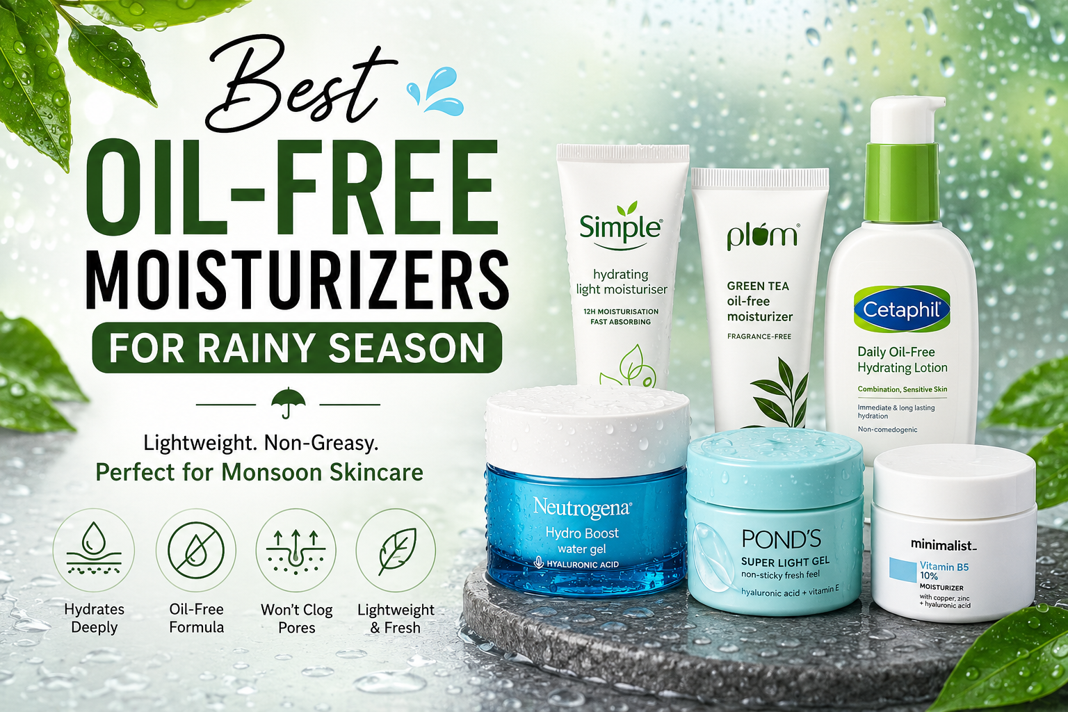 Best Oil-Free Moisturizers for Rainy Season (2026 Guide)